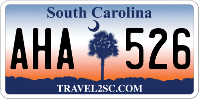 SC license plate AHA526