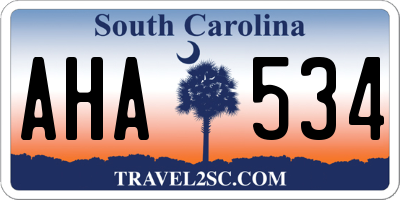 SC license plate AHA534