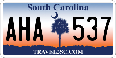 SC license plate AHA537