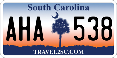 SC license plate AHA538