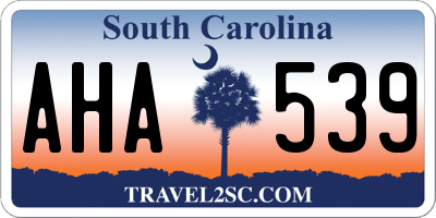 SC license plate AHA539