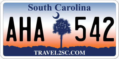 SC license plate AHA542