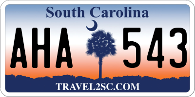 SC license plate AHA543