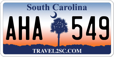 SC license plate AHA549