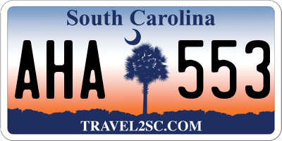 SC license plate AHA553