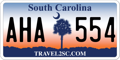SC license plate AHA554