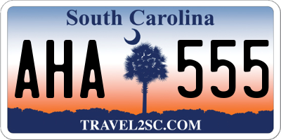SC license plate AHA555