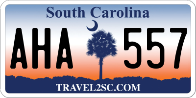 SC license plate AHA557