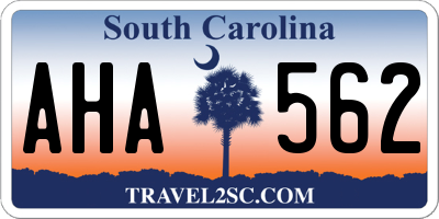 SC license plate AHA562