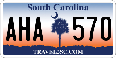 SC license plate AHA570