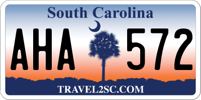 SC license plate AHA572
