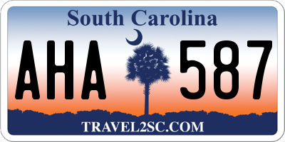 SC license plate AHA587