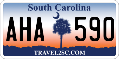 SC license plate AHA590