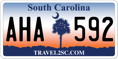 SC license plate AHA592