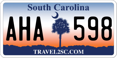 SC license plate AHA598