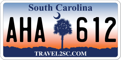 SC license plate AHA612