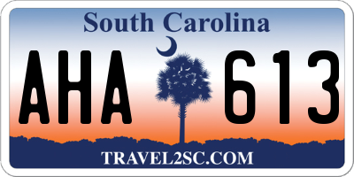 SC license plate AHA613