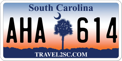 SC license plate AHA614