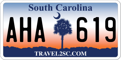 SC license plate AHA619