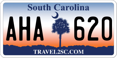 SC license plate AHA620