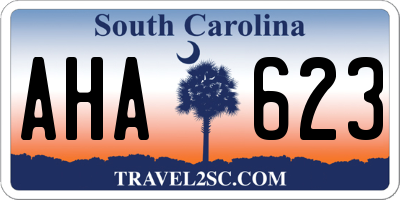 SC license plate AHA623