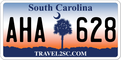SC license plate AHA628