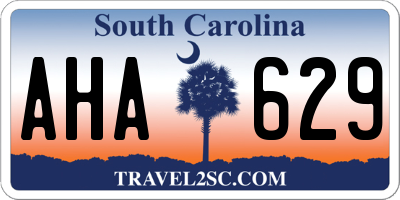 SC license plate AHA629