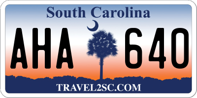 SC license plate AHA640