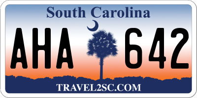 SC license plate AHA642