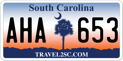 SC license plate AHA653