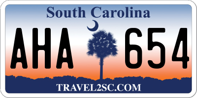 SC license plate AHA654