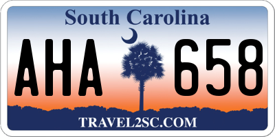 SC license plate AHA658