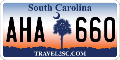 SC license plate AHA660