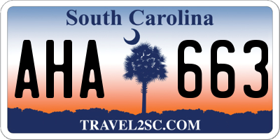 SC license plate AHA663