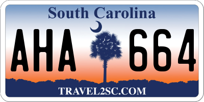 SC license plate AHA664