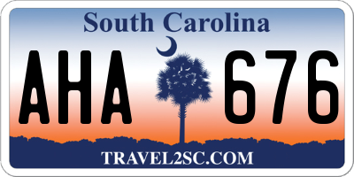 SC license plate AHA676