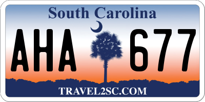 SC license plate AHA677