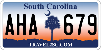 SC license plate AHA679