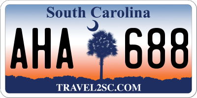 SC license plate AHA688