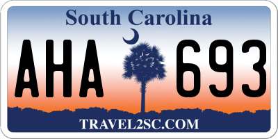 SC license plate AHA693