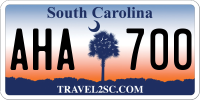 SC license plate AHA700