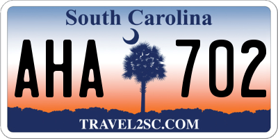 SC license plate AHA702