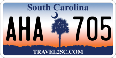 SC license plate AHA705