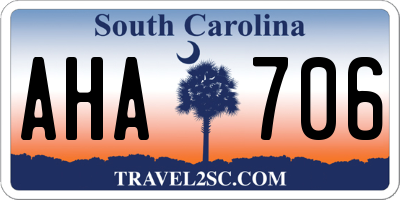 SC license plate AHA706