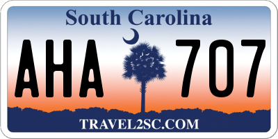 SC license plate AHA707