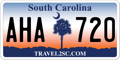 SC license plate AHA720