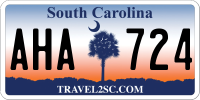 SC license plate AHA724
