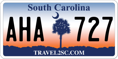 SC license plate AHA727