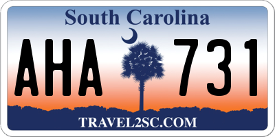 SC license plate AHA731