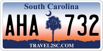 SC license plate AHA732
